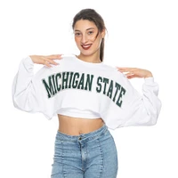 Michigan State Zoozatz Uber Crop Fleece Crew