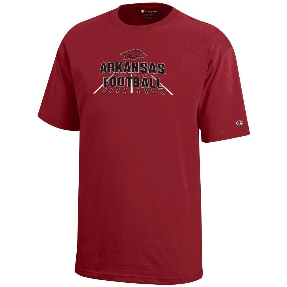 Arkansas Champion YOUTH Wordmark Football Field Tee