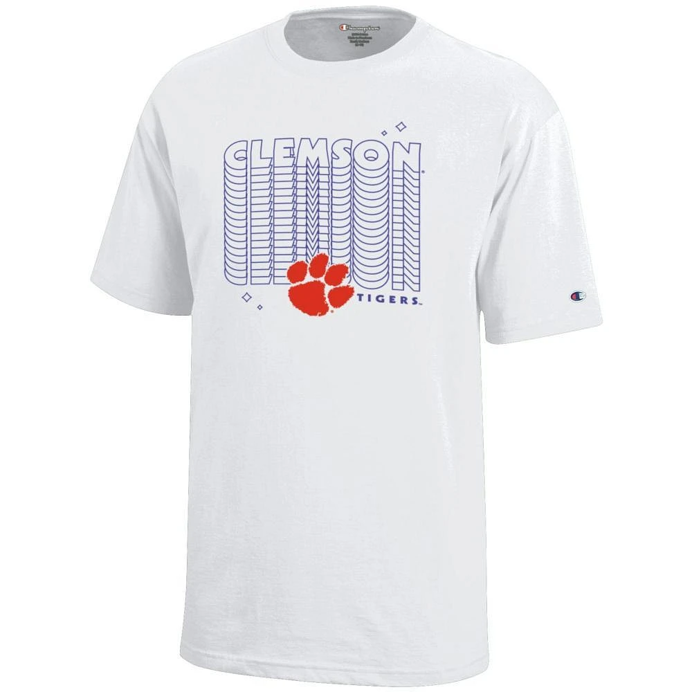 Clemson Champion YOUTH Wordmark Repeat Tee