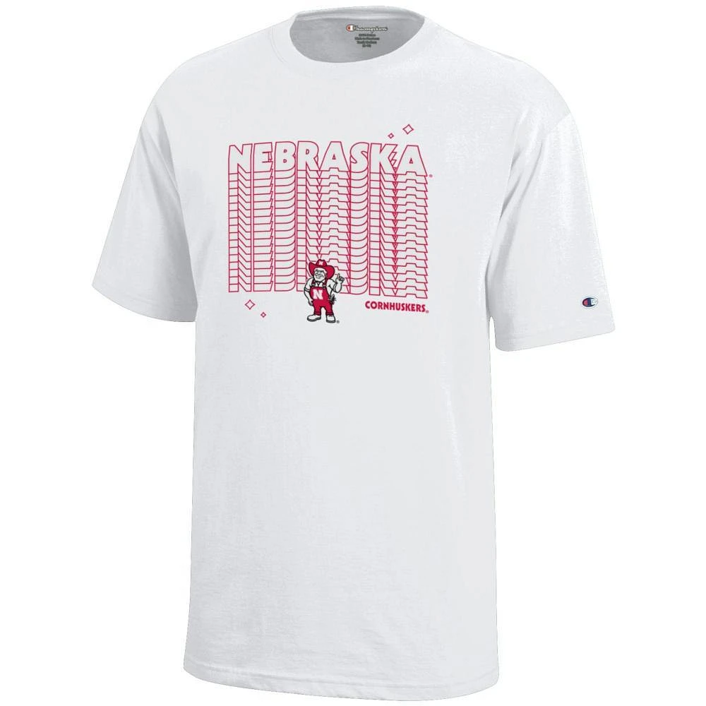 Nebraska Champion YOUTH Wordmark Repeat Tee