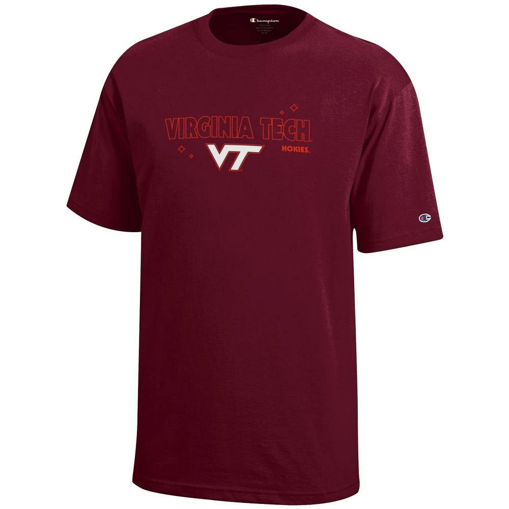 Virginia Tech Champion YOUTH Wordmark Stars Tee