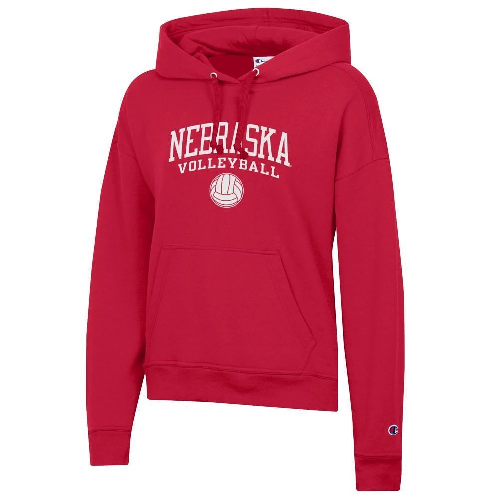 Nebraska Champion Women's Arch Volleyball Powerblend Hoodie