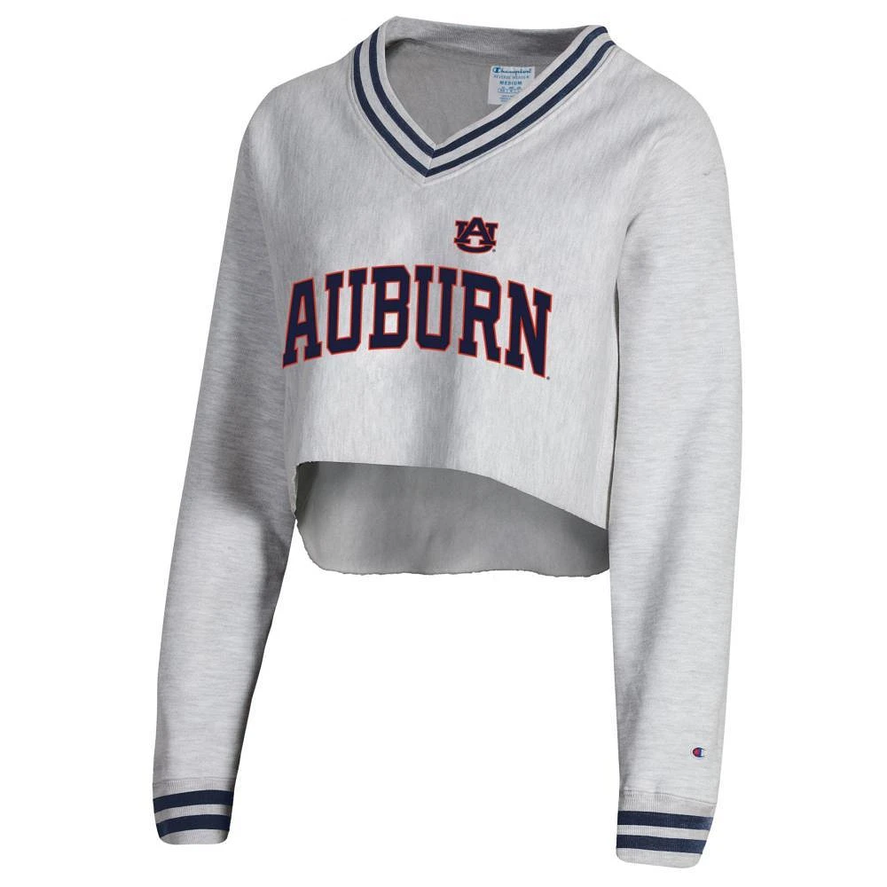 Auburn Champion Women's Reverse Weave Higher Ed Cropped V-Neck