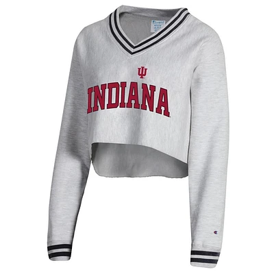 Indiana Champion Women's Reverse Weave Higher Ed Cropped V-Neck