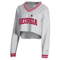 Georgia Champion Women's Reverse Weave Higher Ed Cropped V-Neck