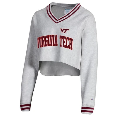 Virginia Tech Champion Women's Reverse Weave Higher Ed Cropped V-Neck