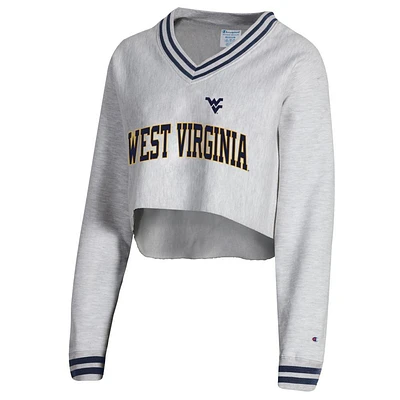 West Virginia Champion Women's Reverse Weave Higher Ed Cropped V-Neck