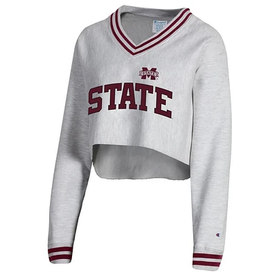 Mississippi State Champion Women's Reverse Weave Higher Ed Cropped V-Neck