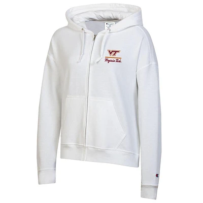 Virginia Tech Champion Women's Logo Line Script Powerblend Full Zip