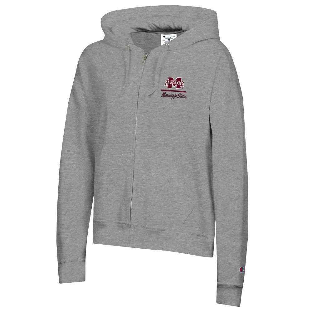 Mississippi State Champion Women's Logo Line Script Powerblend Full Zip