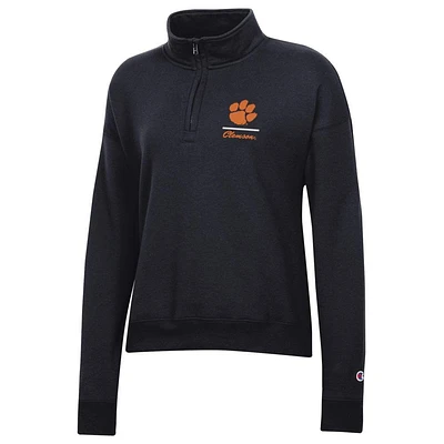 Clemson Champion Women's Logo Line Script Powerblend 1/4 Zip