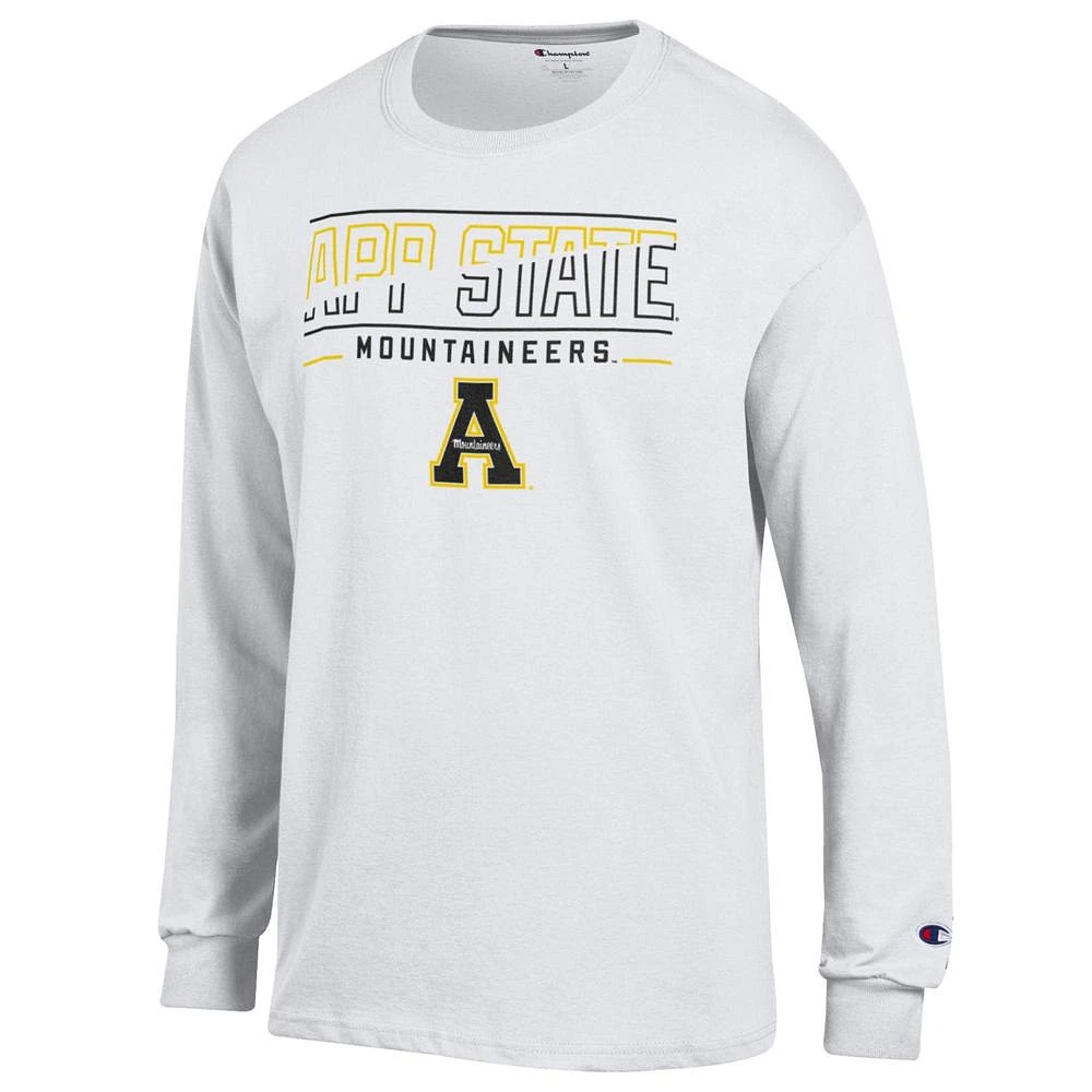 App State Champion Split Color Straight Long Sleeve Tee