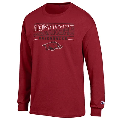 Arkansas Champion Split Color Straight Long Sleeve Tee