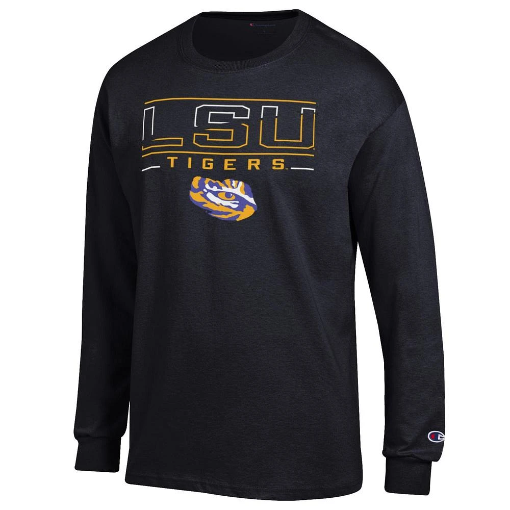 LSU Champion Split Color Straight Long Sleeve Tee