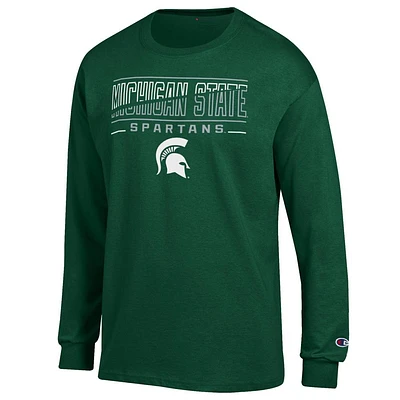 Michigan State Champion Split Color Straight Long Sleeve Tee