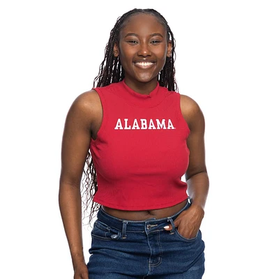 Alabama Zoozatz Mock Neck Ribbed Tank Top