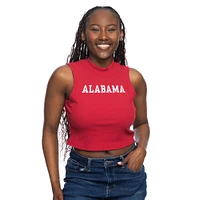 Alabama Zoozatz Mock Neck Ribbed Tank Top