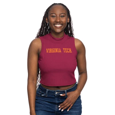 Virginia Tech Zoozatz Mock Neck Ribbed Tank Top