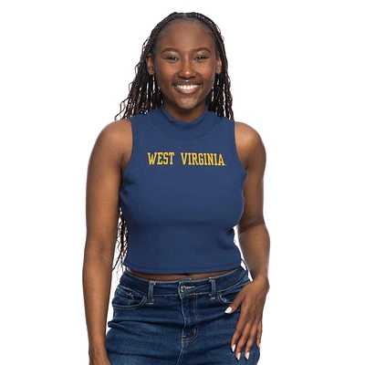 West Virginia Zoozatz Mock Neck Ribbed Tank Top