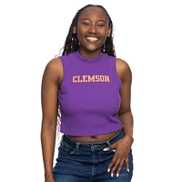 Clemson Zoozatz Mock Neck Ribbed Tank Top