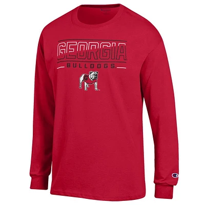 Georgia Champion Split Color Straight Long Sleeve Tee