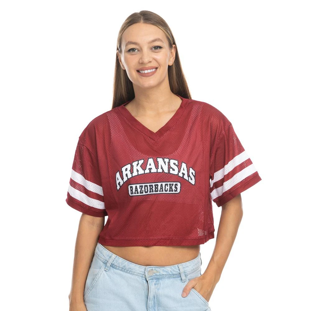 Arkansas Zoozatz V-Neck Mesh Football Tee