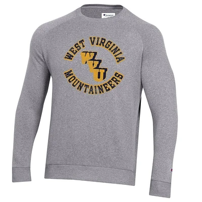 West Virginia Champion Vault Stack Triumph Fleece Raglan Crew