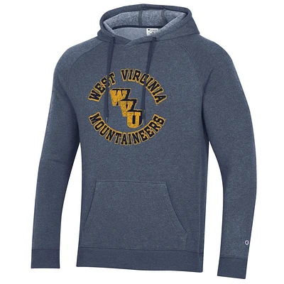 West Virginia Champion Vault Stack Triumph Fleece Raglan Hoodie