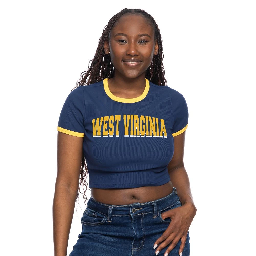 West Virginia Zoozatz Ringer Ribbed Baby Tee