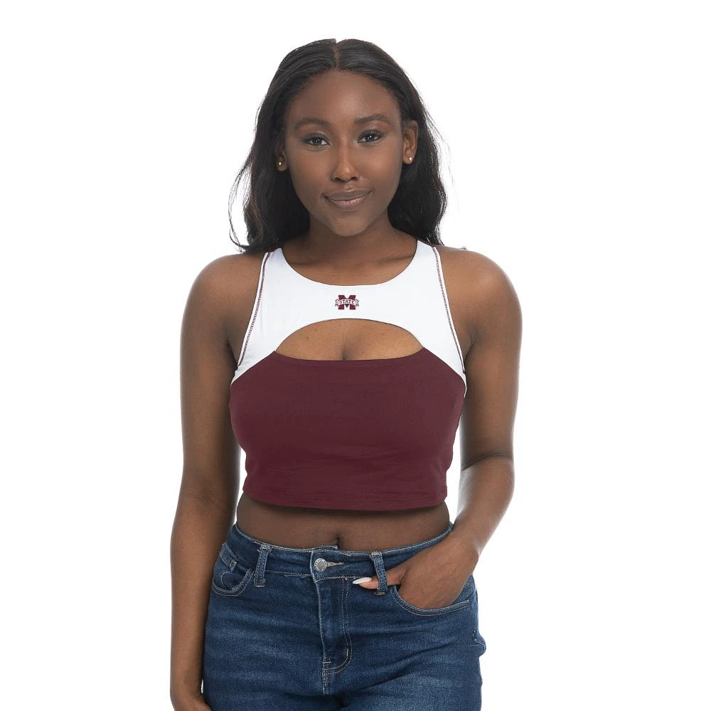 Mississippi State Zoozatz Peek-a-Boo Sports Bra