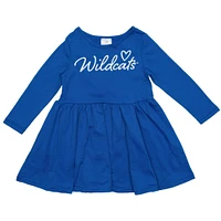 Kentucky Zoozatz Toddler Script Heart Long Sleeve Dress