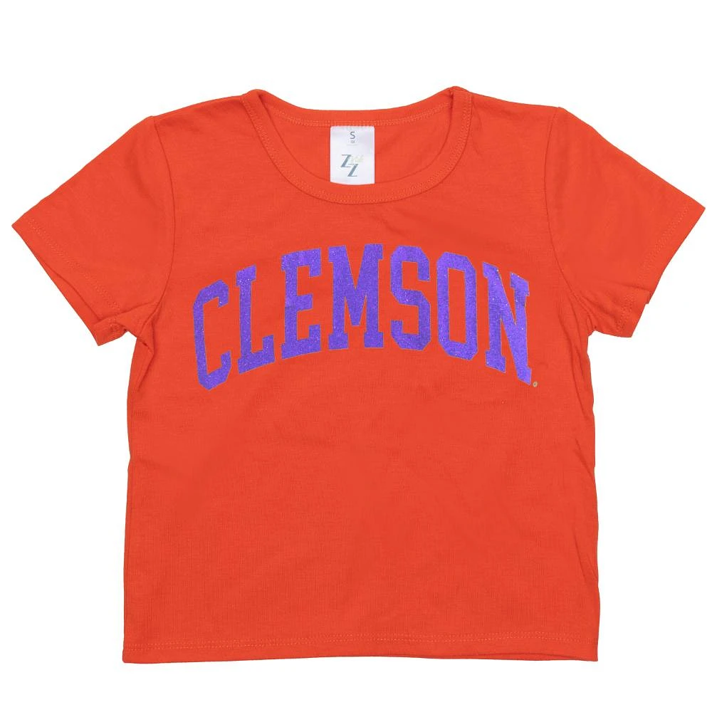 Clemson Zoozatz YOUTH Glitter Arch Wordmark Tee