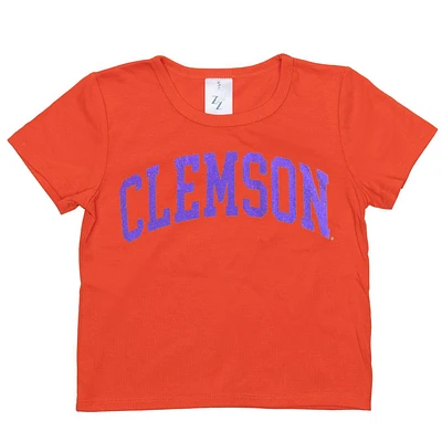 Clemson Zoozatz YOUTH Glitter Arch Wordmark Tee