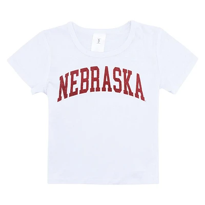 Nebraska Zoozatz YOUTH Glitter Arch Wordmark Tee