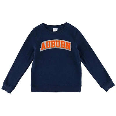 Auburn Zoozatz YOUTH Glitter Arch Fleece Crew