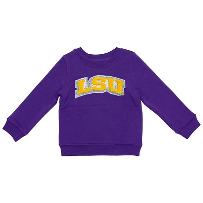 LSU Zoozatz Toddler Glitter Arch Fleece Crew