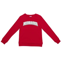 Nebraska Zoozatz YOUTH Glitter Arch Fleece Crew