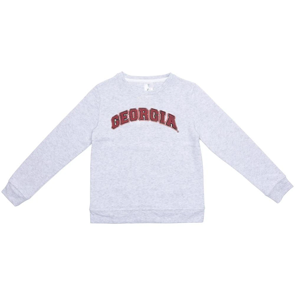 Georgia Zoozatz YOUTH Outlined Chenille Fleece Crew