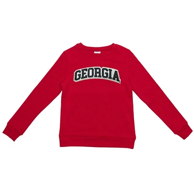 Georgia Zoozatz YOUTH Glitter Arch Fleece Crew