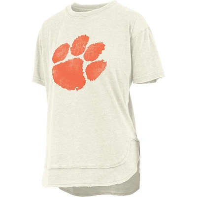 Clemson Pressbox Women's Distressed Logo Vintage Poncho Tee