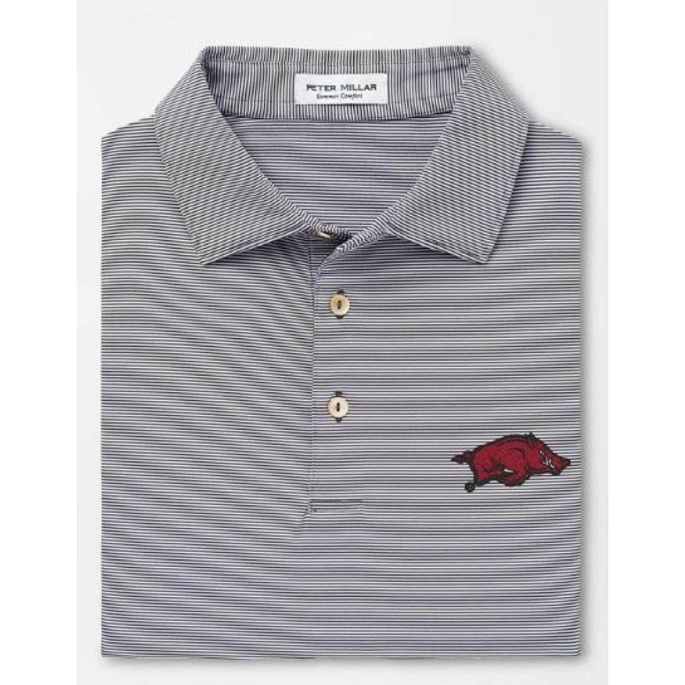 Arkansas Peter Millar Jubilee Stripe Jersey Polo