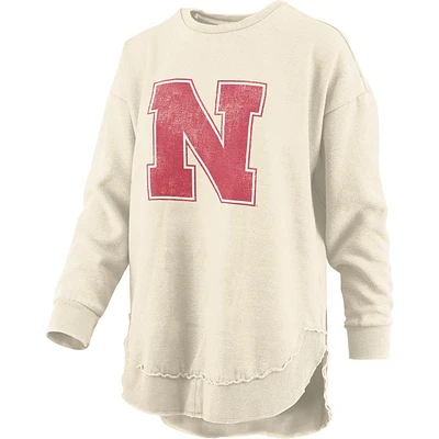 Nebraska Pressbox Women's Distressed Logo Vintage Wash Poncho