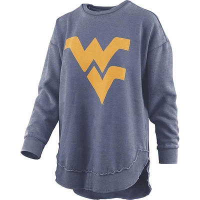 West Virginia Pressbox Women's Distressed Logo Vintage Wash Poncho