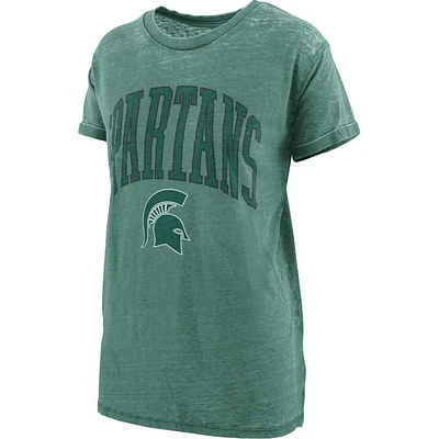 Michigan State Pressbox Women's New Zealand Vintage Boyfriend Tee