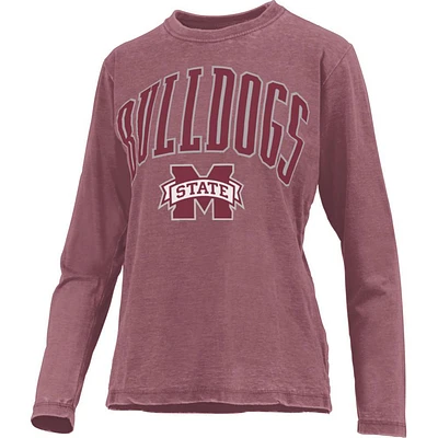 Mississippi State Pressbox Women's New Zealand Vintage Wash Long Sleeve Tee