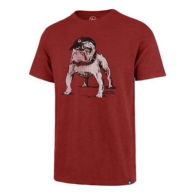 Georgia 47 Brand Vintage Bulldog with Hat Scrum Tee