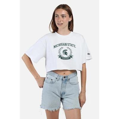 Michigan State Hype And Vice Giant Logo Track Top Cropped Tee