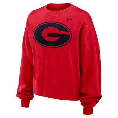 Georgia Nike Women's Essential Fleece Crew