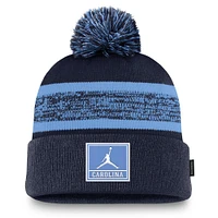 UNC Jordan Brand Sideline Peak Standard Cuff Pom Beanie