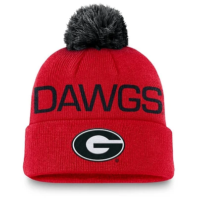 Georgia Nike Peak Standard Cuff Pom Beanie